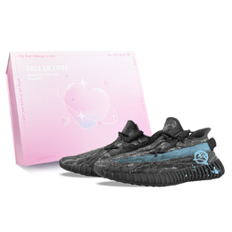 Adidas Изнашивающиеся повседневные кроссовки Yeezy Boost 350 V2 низкие унисекс черно-синие, цвет Black Blue id4811(team373-迷雾蓝box) | black blue
