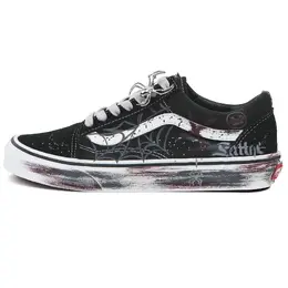 Vans Олд скул черные пауки светящиеся устойчивые к истиранию лоу-топ скейтборд кроссовки унисекс черный, цвет Black vn000d3hy28(team293-蛛光漫溯) | black