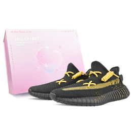 Adidas Изнашиваемые кеды Yeezy Boost 350 V2 низкие повседневные унисекс черно-желтые, цвет Black Yellow hq4540(team373-黄色星河box) | black yellow