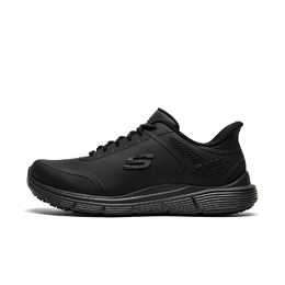 Skechers Скользоустойчивые износостойкие мужские повседневные кеды без шнуровки - черные, цвет Black 200388-blk | black
