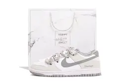 Nike Данк Коверидж нескользящие и устойчивые к истиранию лоу-топ скейтборд кроссовки унисекс белый серый - белый, цвет White hf5441-105(team拾伍-男女款灰白五sbox) | white