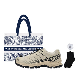 Kappa Мужские противоскользящие устойчивые к истиранию кроссовки Fishbone низкие Cheese White/Black - Cheese White/Black (Подарочная сумка Rose+Носки) k0ey5mc02ad-0124 | cheese white/black (rose shopping bag+socks)