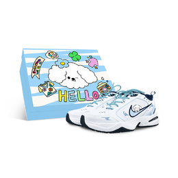 Nike Air Monarch 4 нескользящие низкие массивные кроссовки унисекс бело-голубые, цвет White Blue 415445-102(team1281-小蓝狗box) | white blue