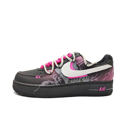Nike Air Force 1 утепленные противоскользящие износостойкие низкие скейтерские кроссовки унисекс черный розовый белый, цвет Black Pink White cw2288-001（team603-迷失霓虹） | black pink white