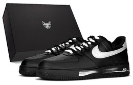 Кроссовки Nike Air Force 1 Unisex низкие черные с серебром, цвет Silver Black Box cw2288-001(team79-银仞 s-box) | silver black box