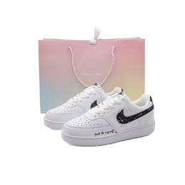 Nike Кроссовки Court Vision Unisex низкие черно-белые, цвет Black White dh2987-101（team陆零酒-风起沧澜礼袋） | black white