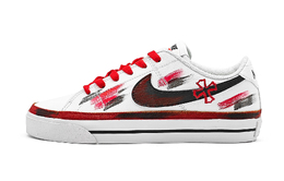 Nike Легаси скейтерские кеды унисекс лоу-топ белый черный красный, цвет Black White Red dh3161-100(team940-暗红十字) | black white red