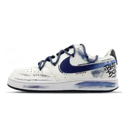 Nike Кроссовки Court Vision 1 Ink Blue устойчивые к истиранию и скольжению мужские низкие для скейтбординга бежево-голубые, цвет Beige Blue dm1187-101(team557-墨蓝絮) | beige blue