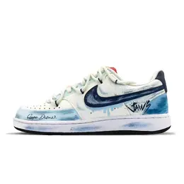 Nike Кроссовки Court Vision 1 Island устойчивые к истиранию дышащие нескользящие мужские низкие для скейтбординга бежево-голубые, цвет Beige Blue dm1187-101(team557-海屿） | beige blue