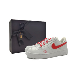 Кроссовки Nike Air Force 1 CNY Collection Meizu устойчивые к износу на платформе унисекс бело-красные, цвет White Red cw2288-111(team603-魅s-box） | white red