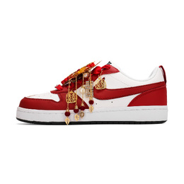 Nike Кроссовки для скейтбординга Court Borough Golden Jade Perfect Match износостойкие низкие унисекс красно-белые, цвет Red dv5456-124（team1337-金玉良缘） | red