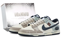 Nike Кроссовки для скейтбординга Dunk Gray Shadow Graffiti, износостойкие, низкие, мужские, бежево-коричневые dd1391-100（team686-灰影涂鸦） | beige brown
