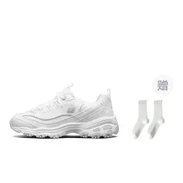 Skechers D'LITES 1.0 с амортизацией, устойчивые к истиранию, увеличивающие рост низкие массивные кроссовки женские белые - белые+подарок, цвет White+Giveaway 11959-whth | white+giveaway