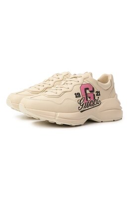 Кожаные кроссовки Rhyton Gucci 817482/upg00
