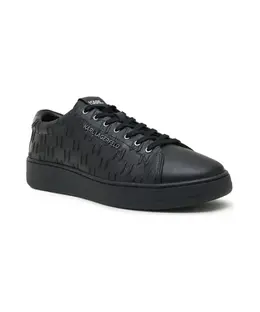 Кожаные кроссовки Kourt III с тиснением монограммы Karl Lagerfeld, черный kl51549a | nero