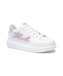 Кроссовки Signia из кожи капри с тиснением Karl Lagerfeld, белый kl62511a | bianco