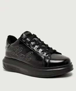 Кроссовки Signia из кожи капри с тиснением Karl Lagerfeld, черный kl62511s | nero
