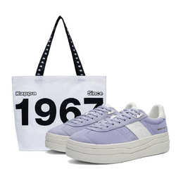 Kappa K love Back to Back нескользящие износостойкие низкие скейтерские кроссовки женские Misty Purple Classic White - Misty Purple/Classic White [В комплекте белая холщовая сумка] k0fx5cc68cj-4206 | misty purple/classic white[includes white canvas bag]