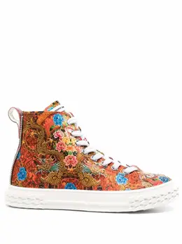 Кеды с цветочным принтом Giuseppe Zanotti, оранжевый 17295784 | оранжевый