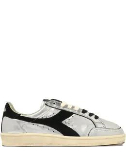 Кроссовки с металлическими кожаными вставками Diadora, серебряный 31679783 | серебристый