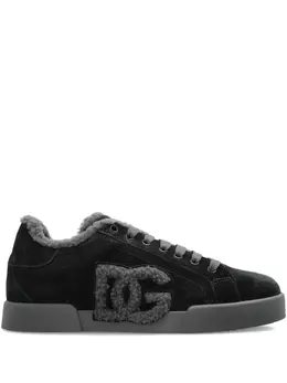 Замшевые кроссовки с логотипом Dolce & Gabbana, черный 31871910 | черный