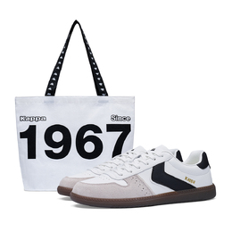 Kappa Антискользящие износостойкие низкие кеды для скейтбординга Unisex Classic White Black - Classic White/Black[Бесплатная белая холщовая сумка] k0fw5cc66cj-012 | classic white/black[free white canvas bag]