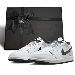 Баскетбольные кроссовки Air 1 Vintage Men Low-Touch Silver White Jordan 553558-132（team307-银色子弹礼盒） | silver