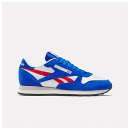 Классические кожаные кроссовки Reebok, мультиколор 024-1371 | chalk / optimum blue / vector red