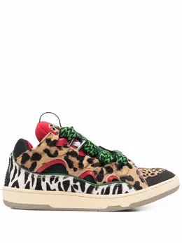 Кроссовки Curb с анималистичным узором Lanvin, коричневый 17564175 | коричневый