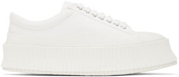 Белые кроссовки на платформе Jil Sander 10040061 | white