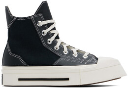 Черные кроссовки Chuck 70 De Luxe Squared High Top Converse, Black/Black/Egret 16070091 | black/black/egret