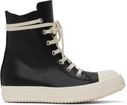 Черные кроссовки Hollywood из телячьей кожи Rick Owens, Black/Milk/Milk 16932331 | black/milk/milk