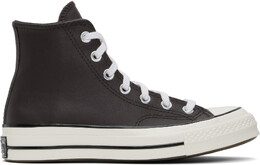 Коричневые высокие кеды Chuck 70 Heritage Color Leather Converse 16655251 | coffee nut/blue/white