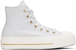 Серые кроссовки Chuck Taylor All Star Lift Platform Tailored Lines High Top Converse 16139531 | barely grey/egret/gold