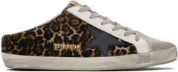 Коричневые кроссовки-сабо Super-Star Golden Goose 16901971 | leopard/beige