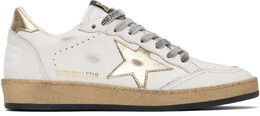 Белые кроссовки Ball Star Golden Goose, Milk/Gold 16834801 | milk/gold