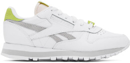 Белые классические кожаные кроссовки Reebok Classics, цвет Ftwwht/Pugry2/Aciyel 14455641 | ftwwht/pugry2/aciyel