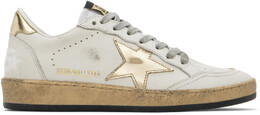 Белые и золотые кроссовки Ball Star Golden Goose 15853121 | milk/gold