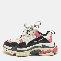 Balenciaga Multicolor Mesh and Nubuck Leather Triple S Lace Up Sneakers Size 40 1224628