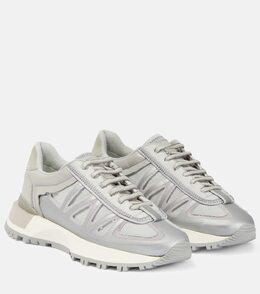 Низкие кеды с кожаной отделкой Maison Margiela, серебряный p00774483 | silver