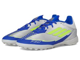 Кроссовки Adidas F50 League Messi Turf Soccer Cleats, Silver Metallic/Solar Yellow/Lucid Blue 9980680 | silver metallic/solar yellow/lucid blue