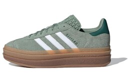 Женские кроссовки для скейтбординга Adidas Gazelle, Белый/Зеленый id6998 | white/green