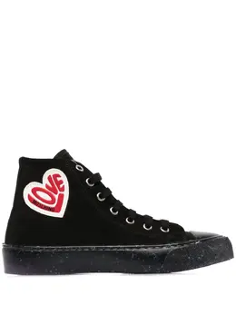 Love Moschino logo-patch high top sneakers 17501151