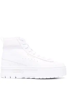 Puma logo-print chunky high-top leather sneakers 17632516