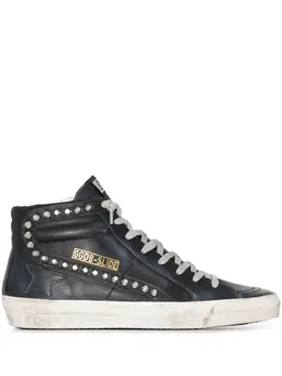 Golden Goose Slide distressed studded sneakers 17782351