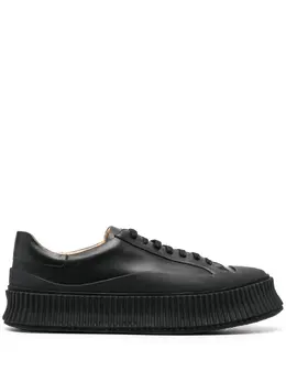 Jil Sander lace-up leather platform sneakers 18843647