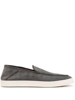 Giorgio Armani whipstitch-trim detail sneakers 18816289