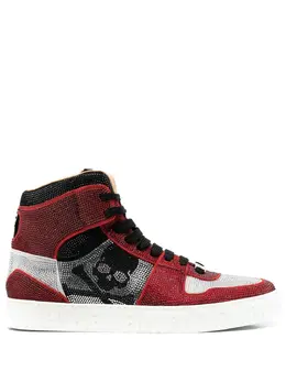Philipp Plein Strass crystal-embellished hi-top sneakers 17797822