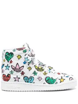 Adidas graphic-print high-top sneakers 19676299