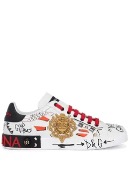 Dolce & Gabbana Portofino studded leather sneakers 19173263